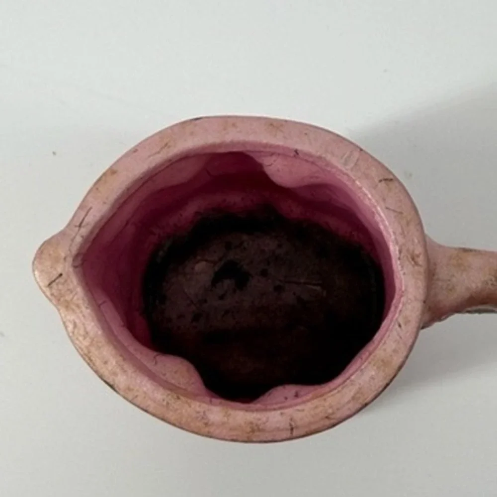 Vintage HOM Pink Ceramic Creamer Pitcher Decorative‎ Asian Folk Art Kids Goose